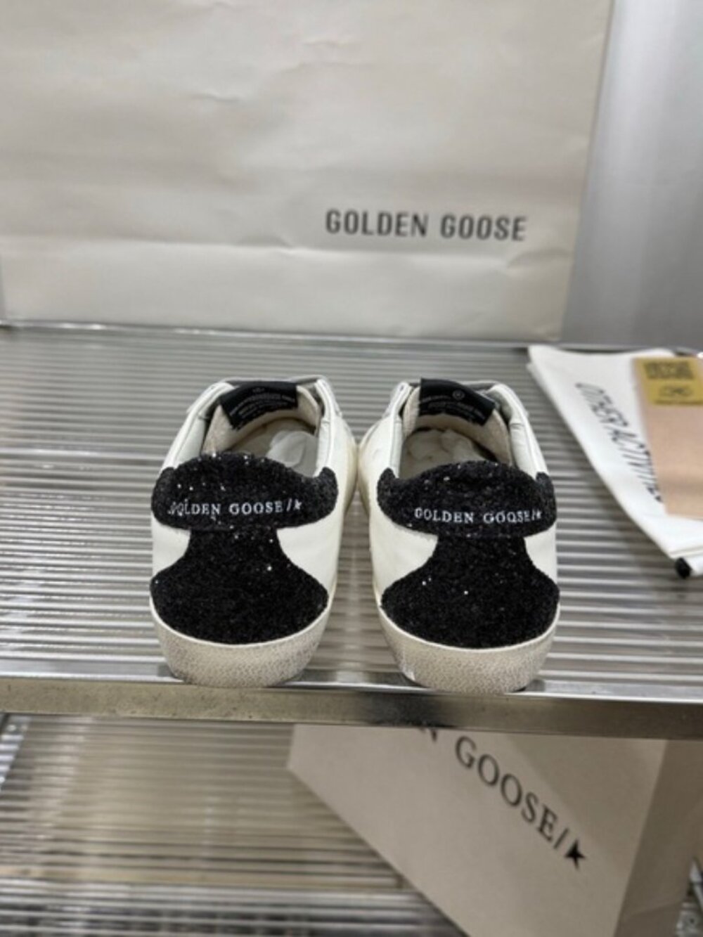 Golden Goose Women's White and Black Sneakers with Gold Star - Picture 2 of 8